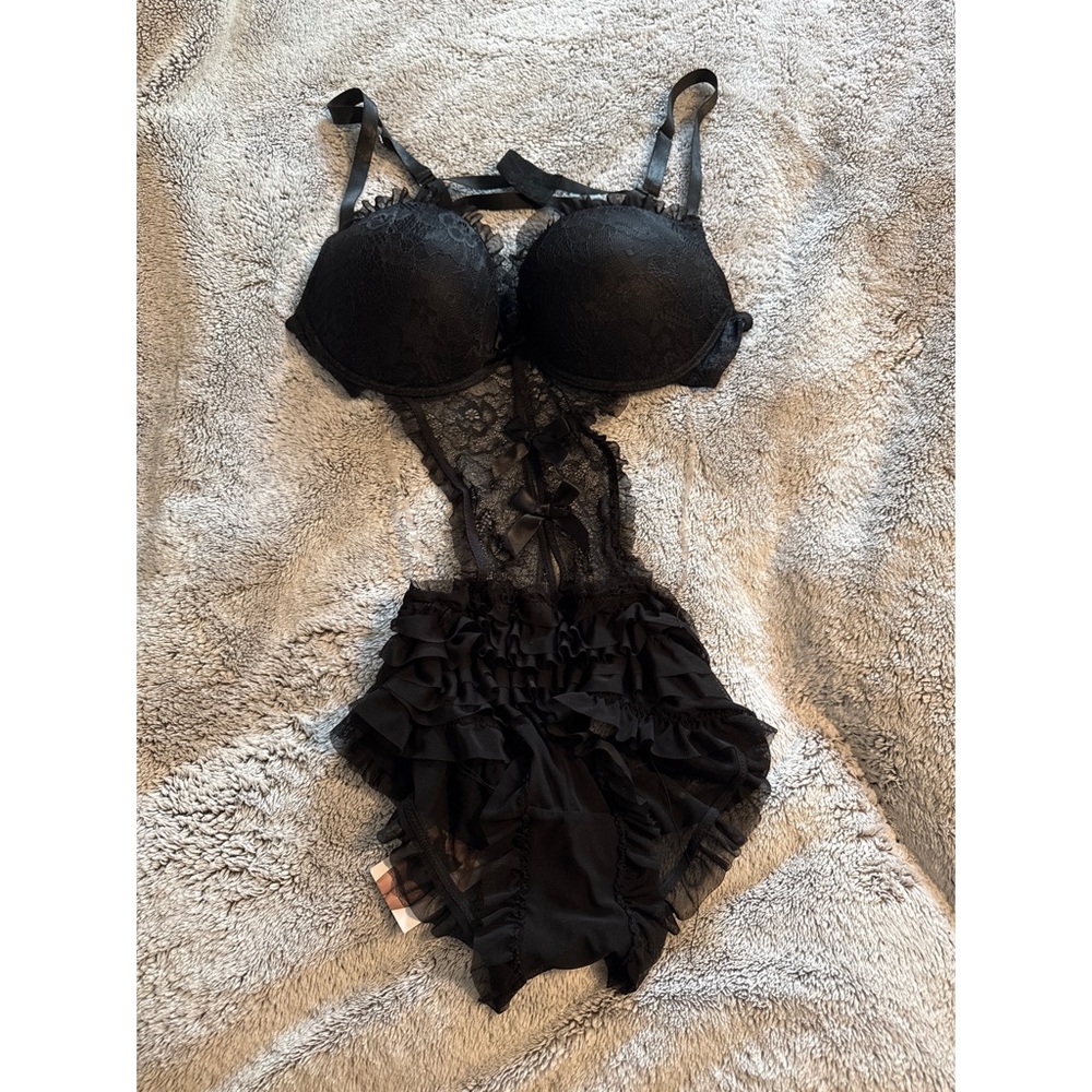 Elegant Black Lace Bodysuit